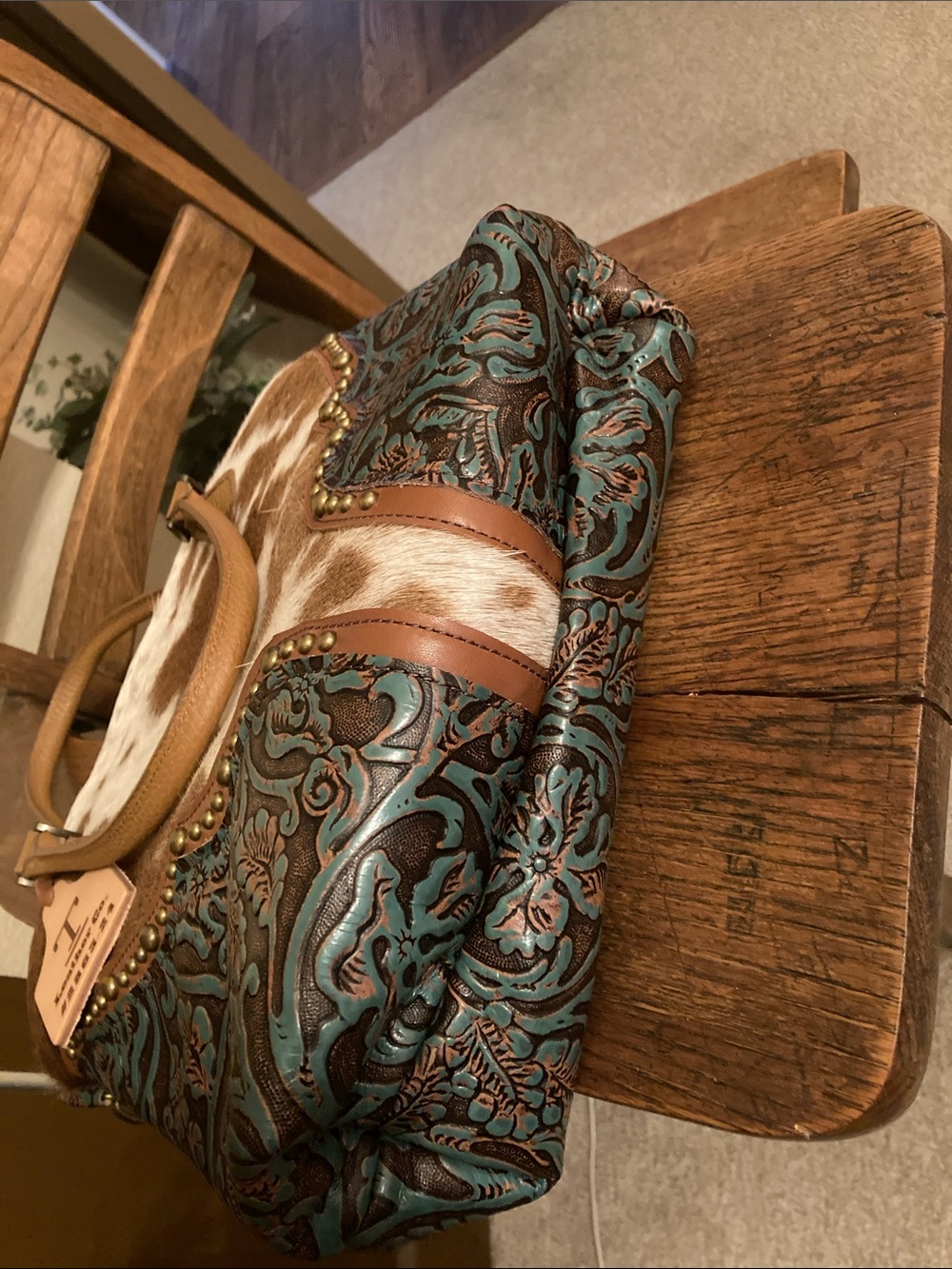 T BAR LEATHER CO Custom Ranchero Bag & Holy Cow Couture HOH/Leather Bundle NWOT - Picture 6 of 12